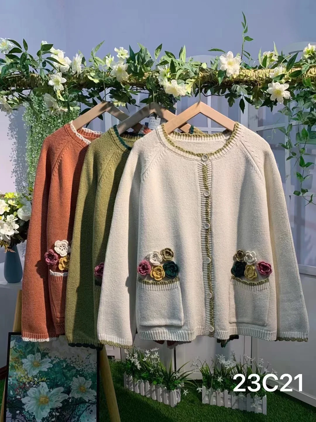 Chicfifth Sweater Women Winter Long Sleeve High Quality Autumn Vintage Top Knitted Cardigan