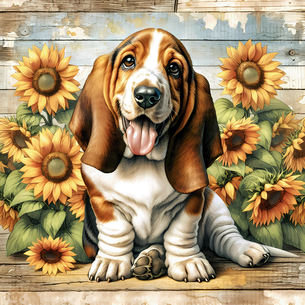 Beagle 40*40cm(canvas) full round drill diamond painting