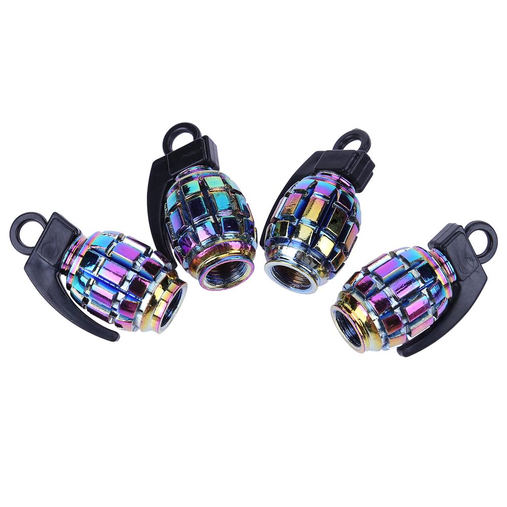 

4pcs Rainbow Color Car Tire Aluminum Dust Caps Covers for Schrader Valves, 501 Original
