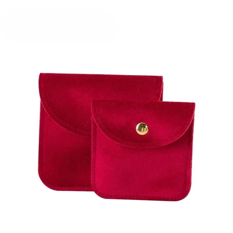 Casual Minimalist Solid Color Flannel Jewelry Packaging Bags