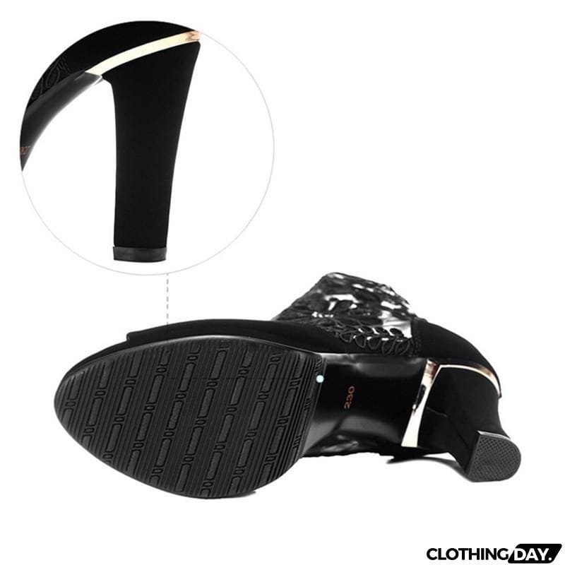 Women's High Quality Sexy Lace Dress High Heel Sandals Shoes