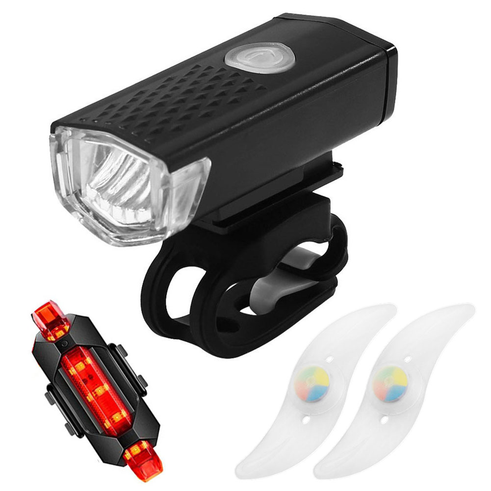 

USB Rechargeable LED MTB Headlight Tail Lamp Road Bike Wheel Spoke Lights, 501 Original