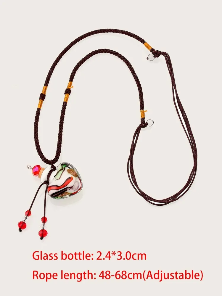 Glass Bottle Charm Necklace