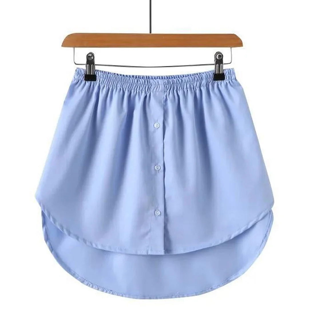 Women Mini Shirt Extensions Adjustable Layering Fake Top Lower Sweep Shirt Extender Bottom With Elastic Waist Band Mini Dress