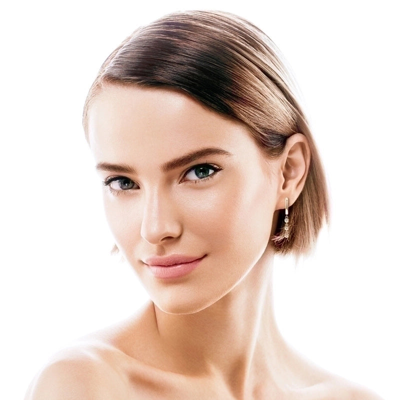 1 Pair 925 Sterling Silver Moissanite Geometric Drop Earrings