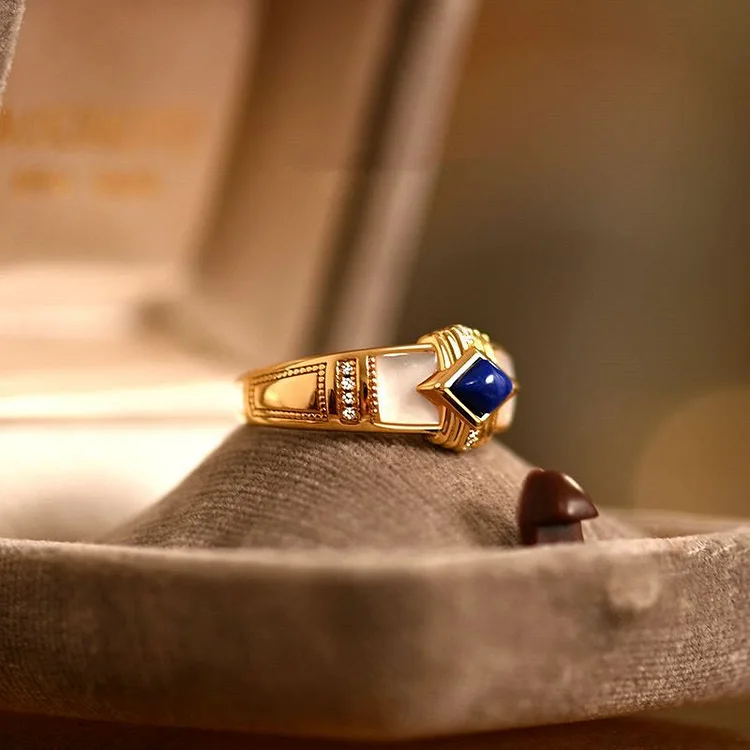 Olivenorma Rhombus Lapis Lazuli Ring