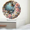 (US Local)Acrylic Special Shape Flower Honey Diamond Painting Art Clock Ornaments Kit