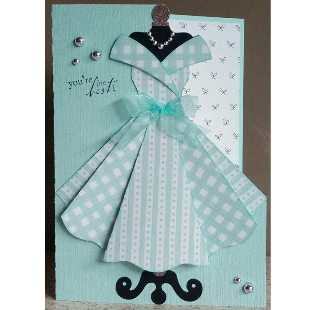 New 9PcsSet Cute Princess Dress Metal Dies Scrapbooking Metal Cutting Dies Craft Stamps die Cut Embossing Card Making Stencil