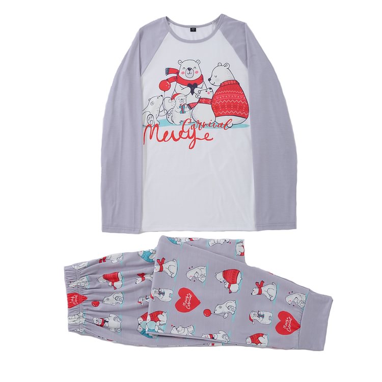 Christmas Family Pajamas Printed Christmas Bear Family Sets