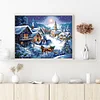 >SALE<Full Embroidery Cotton Thread 14CT Printed Snowy Dusk Cross Stitch 53x41cm