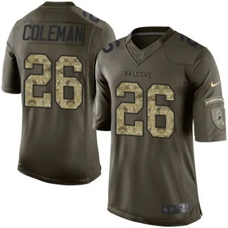 Falcons #26 Tevin Coleman Green Men's Stitched NFL Limited Salute To Service Jersey