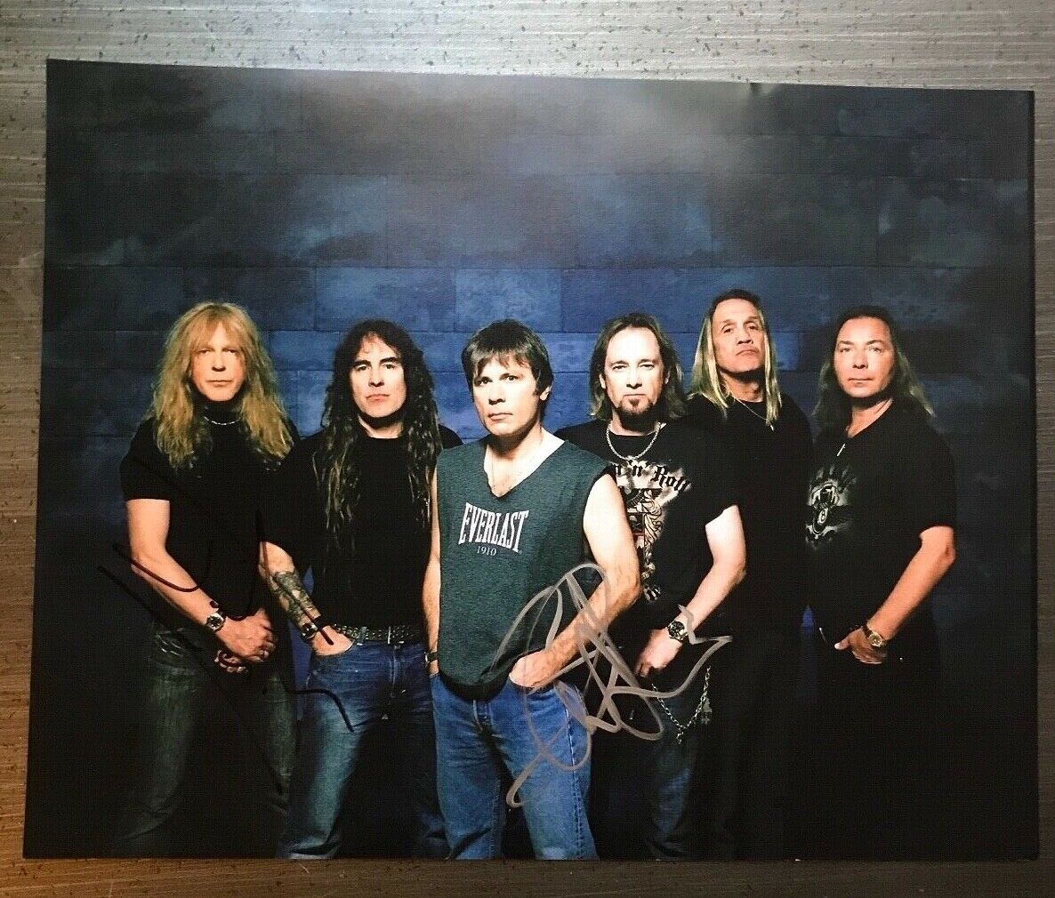 * IRON MAIDEN * signed autographed 11x14 Photo Poster painting * STEVE HARRIS & JANICK GERS * 1