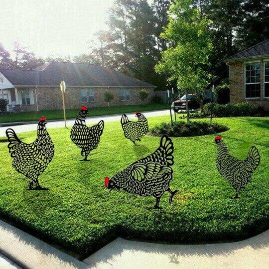 (Wrought iron rooster) Art henhouse
