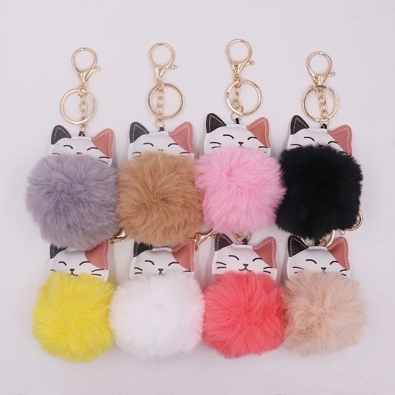 Cute Cat Alloy Plush Unisex Bag Pendant Keychain 1 Piece