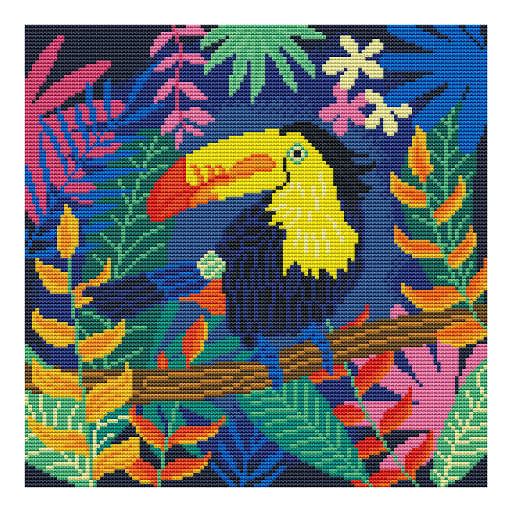 

Largirostrornis - 11CT Stamped Cross Stitch - 36*36CM, 501 Original