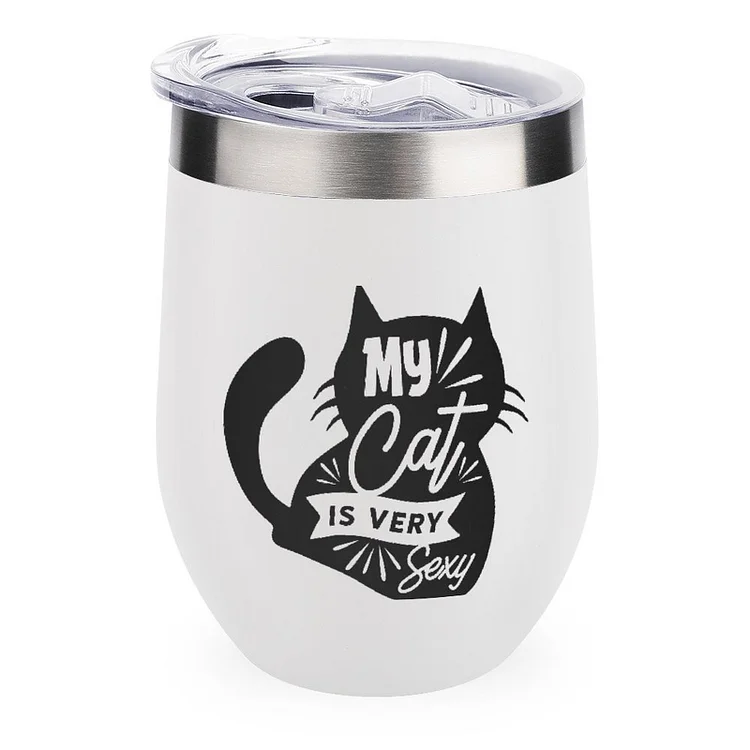 My Cat Is Very Sexy Stainless Steel Insulated Cup Traval Mugs - Heather Prints Shirts