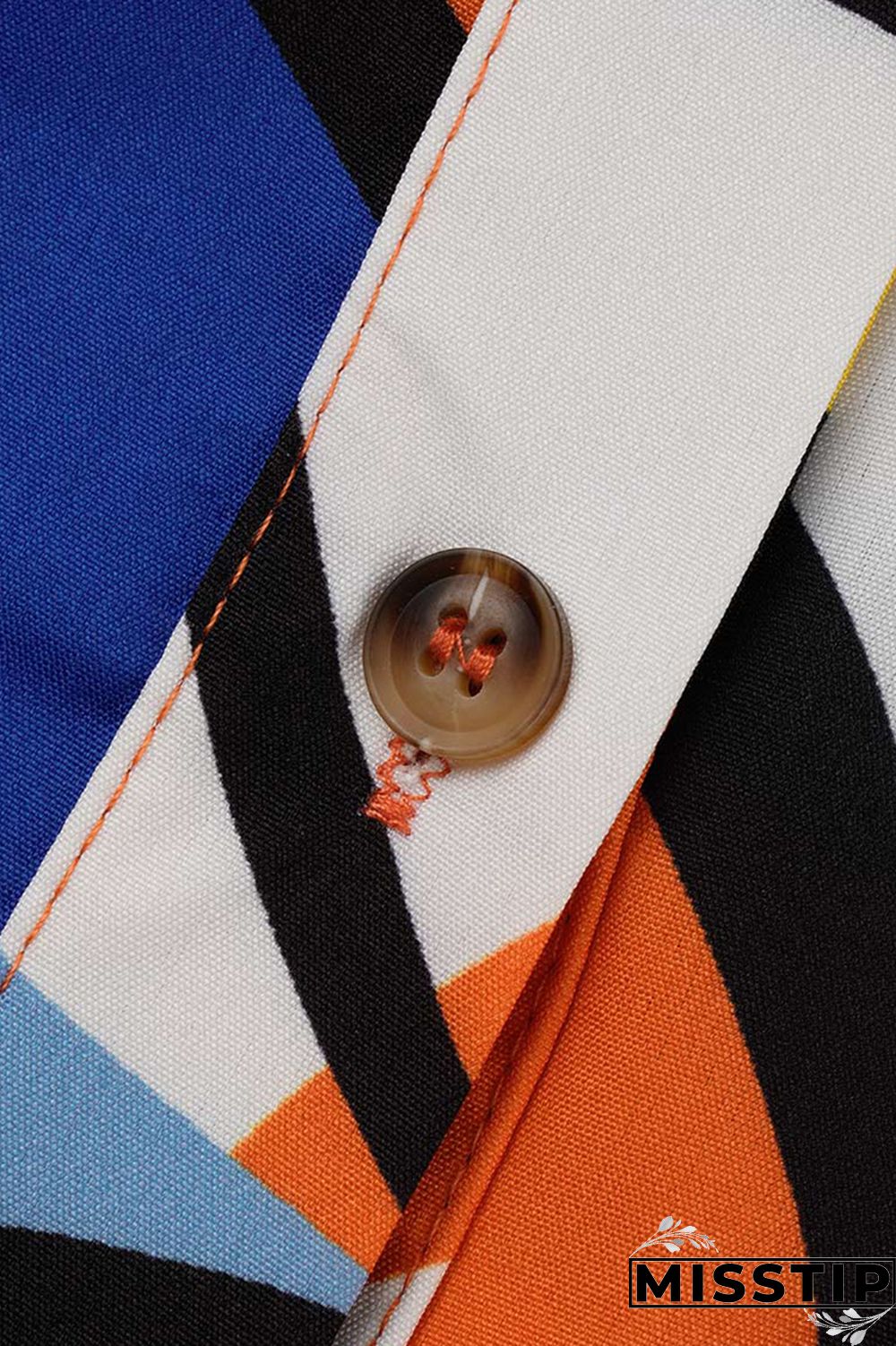 Blue Fashion Casual Print Patchwork Turndown Collar Shirt Dress