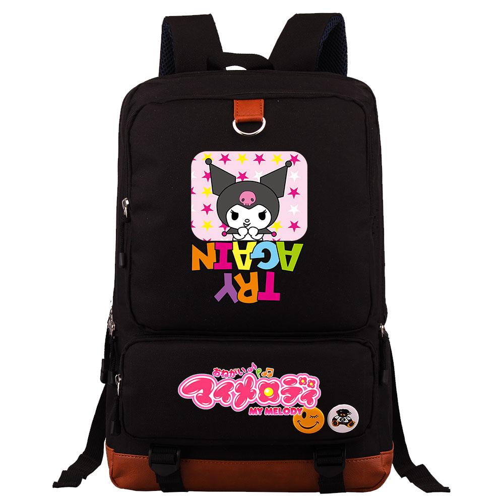 Mayoulove Kuromi Backpack Lightweight Design with Multiple Pockets for School Adventures-Mayoulove