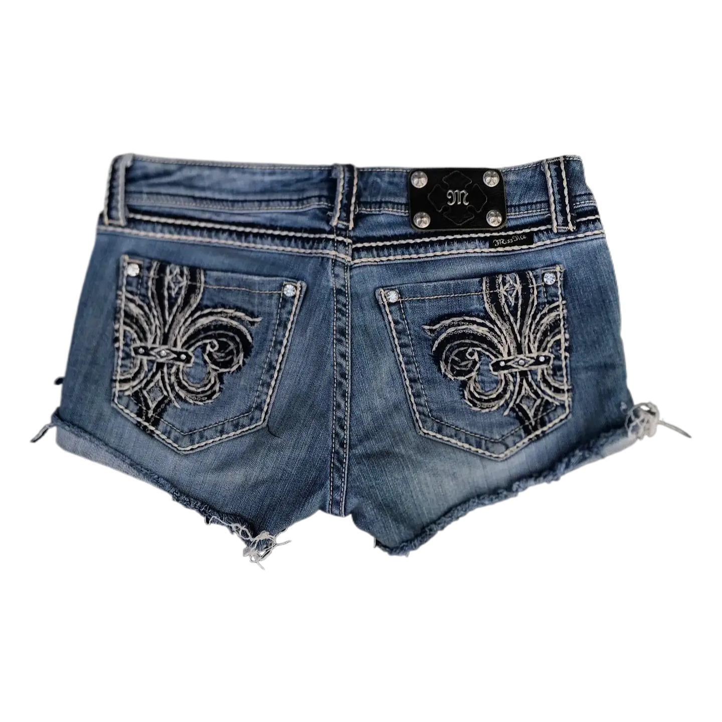 Parigaminghub Retro Miss Me Boots Cut Mini Skirt Women's Y2K New Blue Embroidered Cross Pocket Hip Hop Harajuku Gothic Wide Pants Street Wear