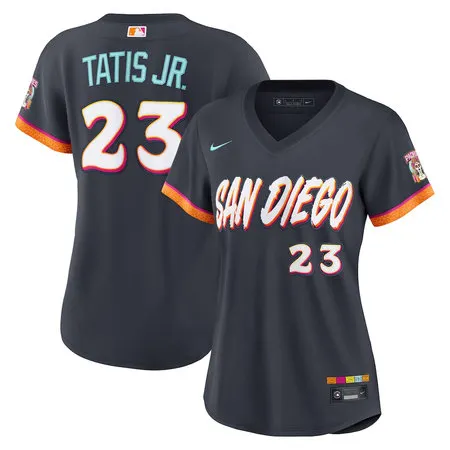 Women's San Diego Padres #23 Fernando Tatis Jr. Nike Obsidian 2026 City Connect Stadium Jersey EQTZ