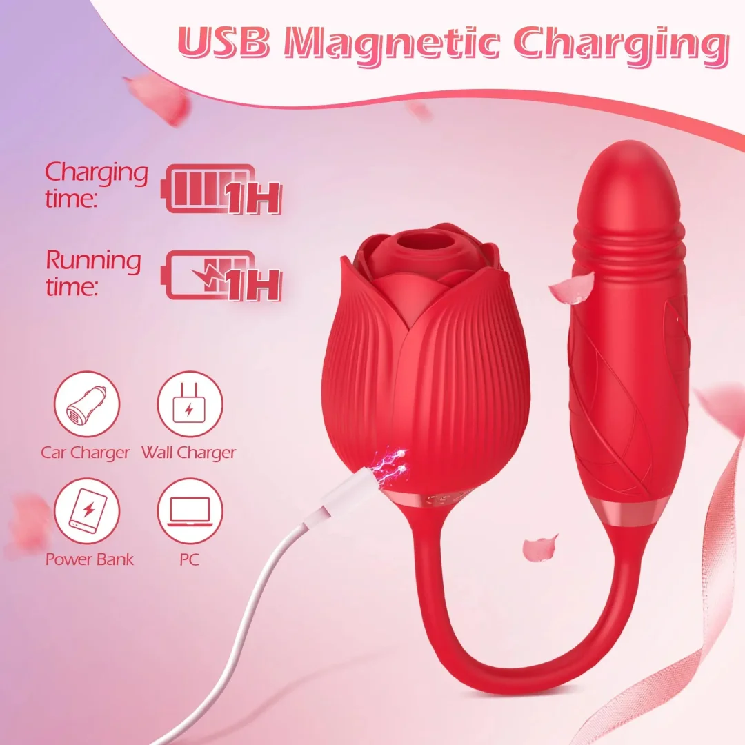 The Rose Toy With Mini Bullet Sucking Vibrator