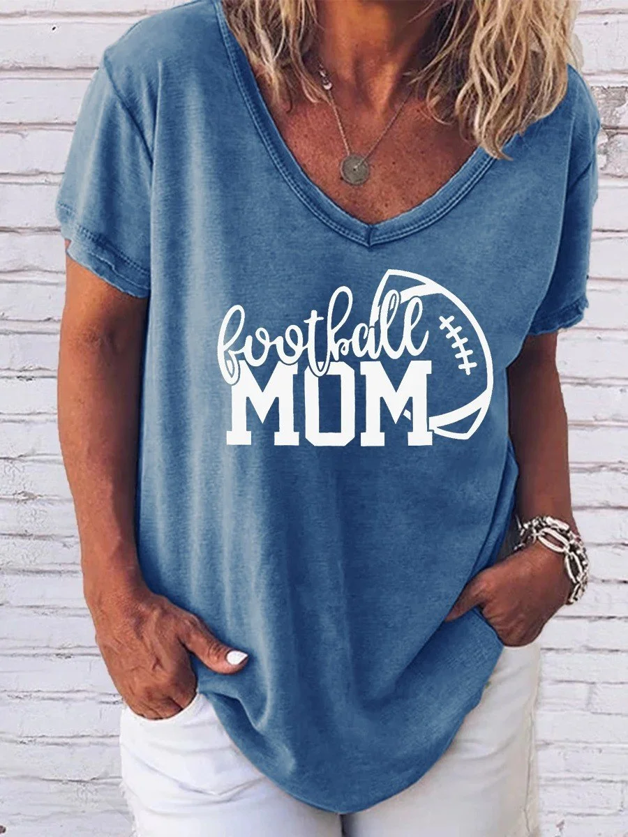 Women's Football Mom Gifts For Ladies V-neck T-shirt