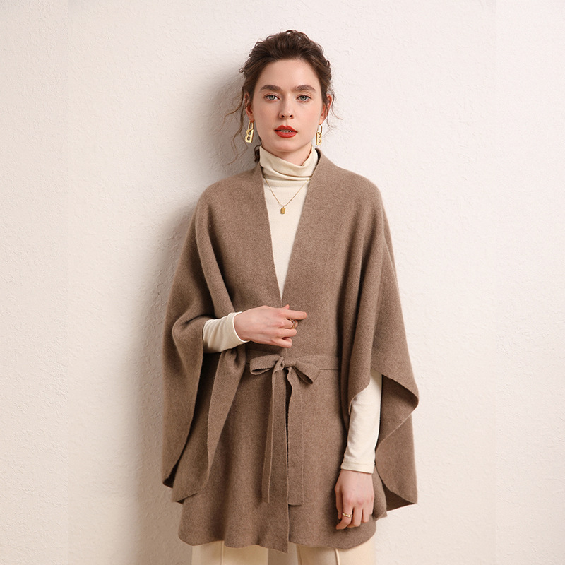 Shawl Collar Cashmere Wrap For Women REAL SILK LIFE