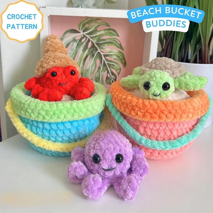 Beach Bucket Buddies Crochet Kit