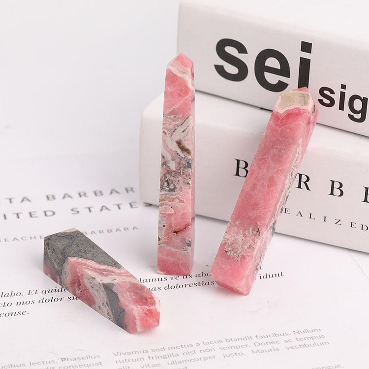 Set of 3 Rhodochrosite Towers Points Bulk