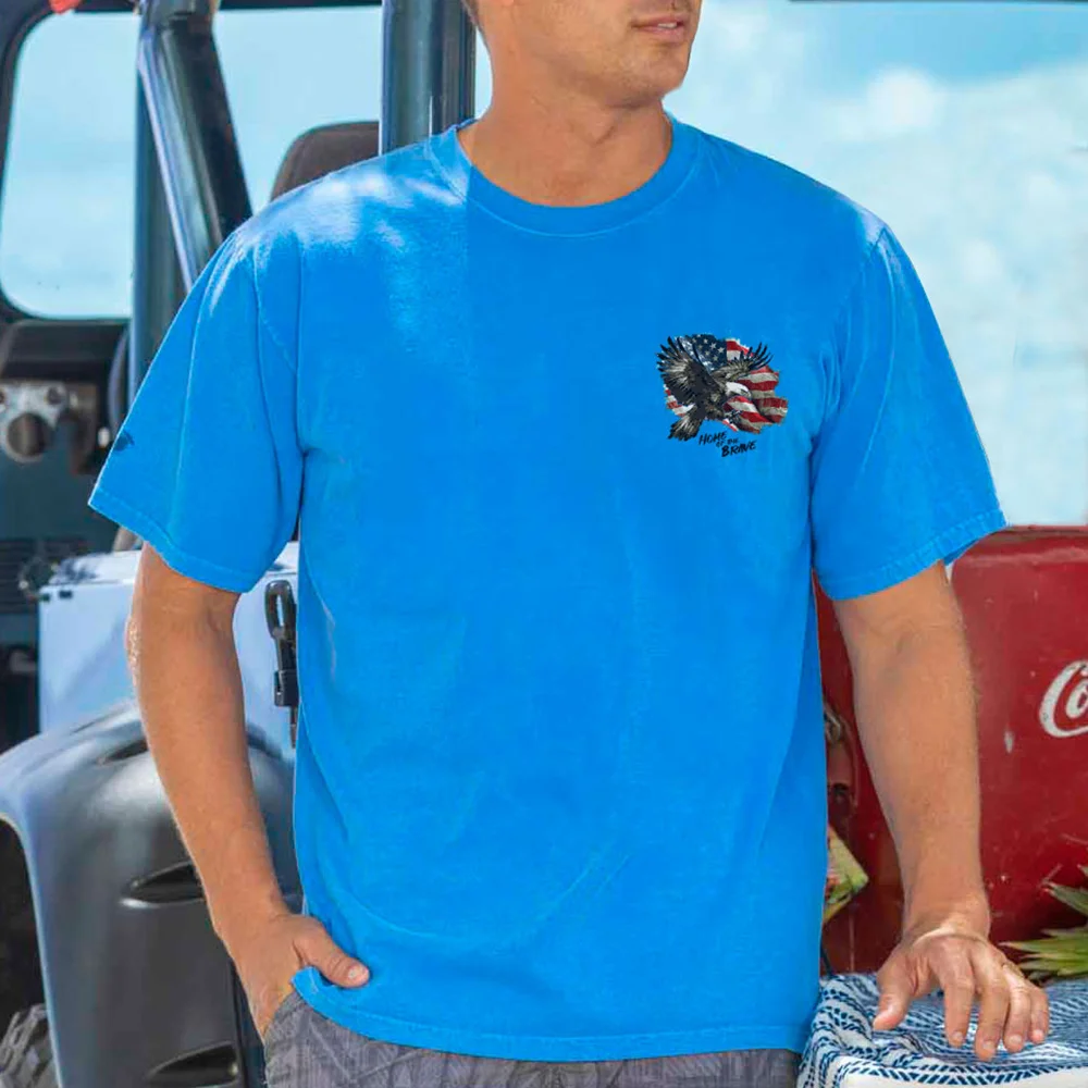  Patriotic Eagle Graphic T-Shirt for Men - Perfect for Summer Outings and Casual Wear