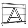 [US Local Warehouse] A-Line Bar Stand Wall Mounted Wine Rack Metal Bottle&Glass Holder Display Shelf