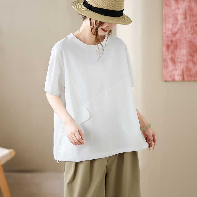Loose Color Block Short-Sleeve T-Shirt