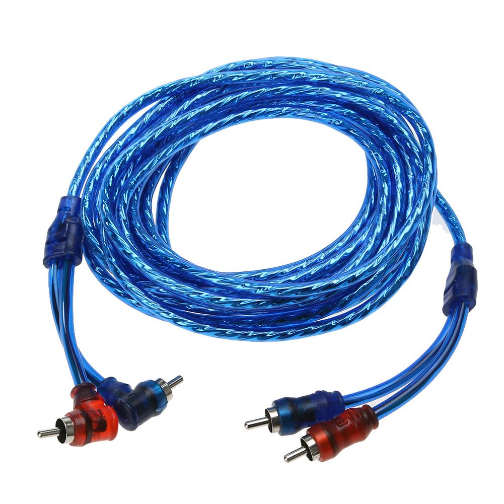 

5 Meter 2 RCA to 2 RCA Plug Car Audio System Amplifier Braided Copper Cable, 501 Original