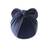 New children's solid color turban hat baby Indian hat baby ball knotted hat ins Europe and America wholesale rabbit ear pullover hat