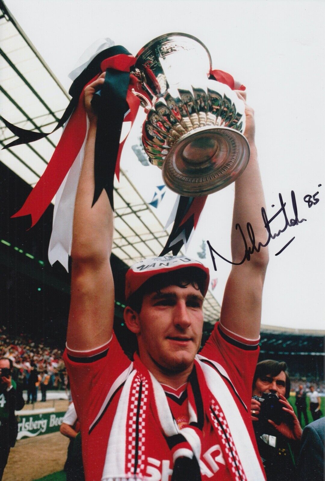 NORMAN WHITESIDE HAND SIGNED 12X8 Photo Poster painting MANCHESTER UNITED AUTOGRAPH FOOTBALL 3