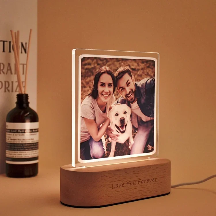 Kettenmachen Personalisiertes Foto & Text Quadrat Nachtlicht für