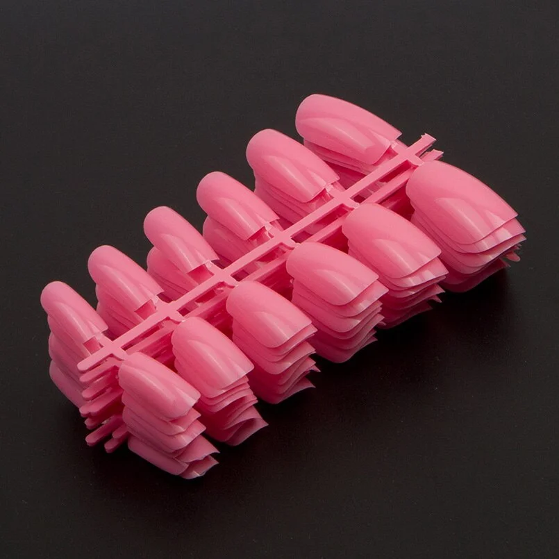 120pcs/packet Acrylic Fake Nail Tips Full Cover Square False Nail Tips  10 Sizes Size 5 And 6 Doubled For French Nail Art Tips-Nail Inspo