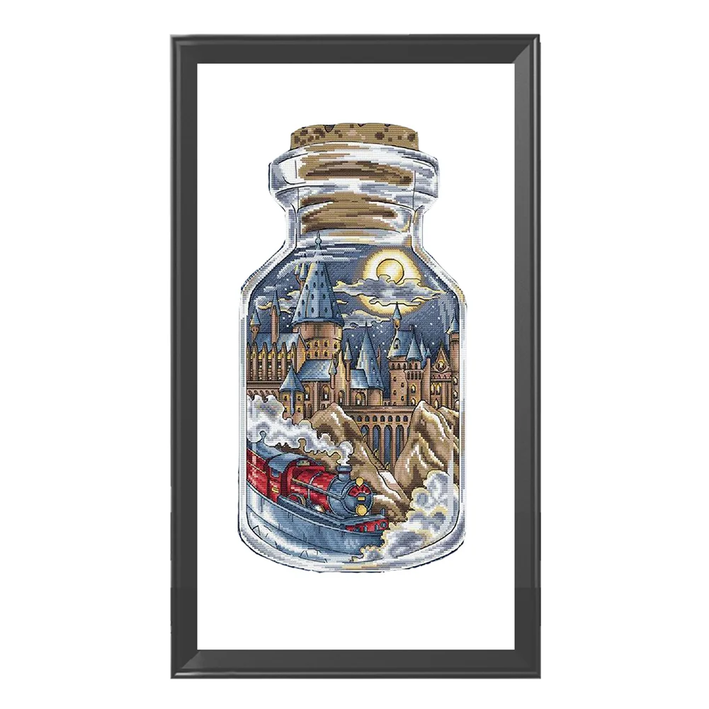 11ct Counted Cross Stitch - Castle in Bottle(19*37cm)
