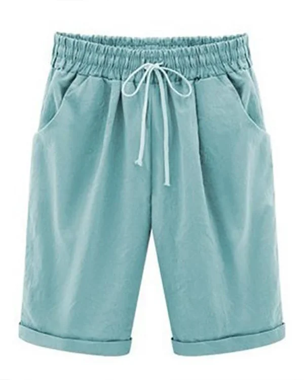 🔥kukelife🔥Plus Size Casual Shorts With Pockets for Holiday
