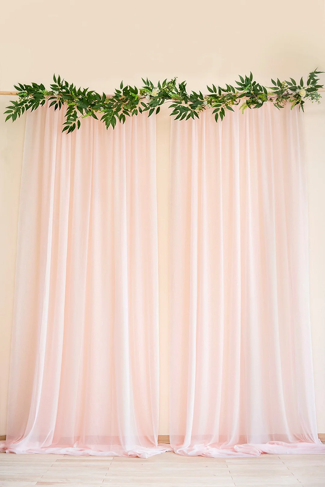 Sheer Backdrop Curtain Panels 60" w x 10ft/82.5" w x 8ft  (Set of 2) - 3 Colors