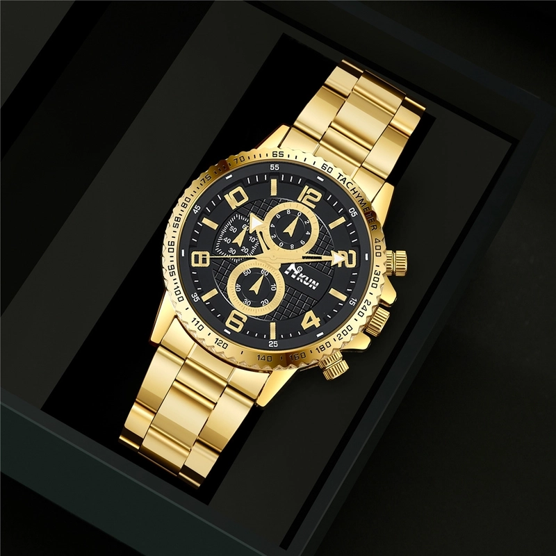 Casual Letter Single Folding Buckle Quartz Men’s Watches