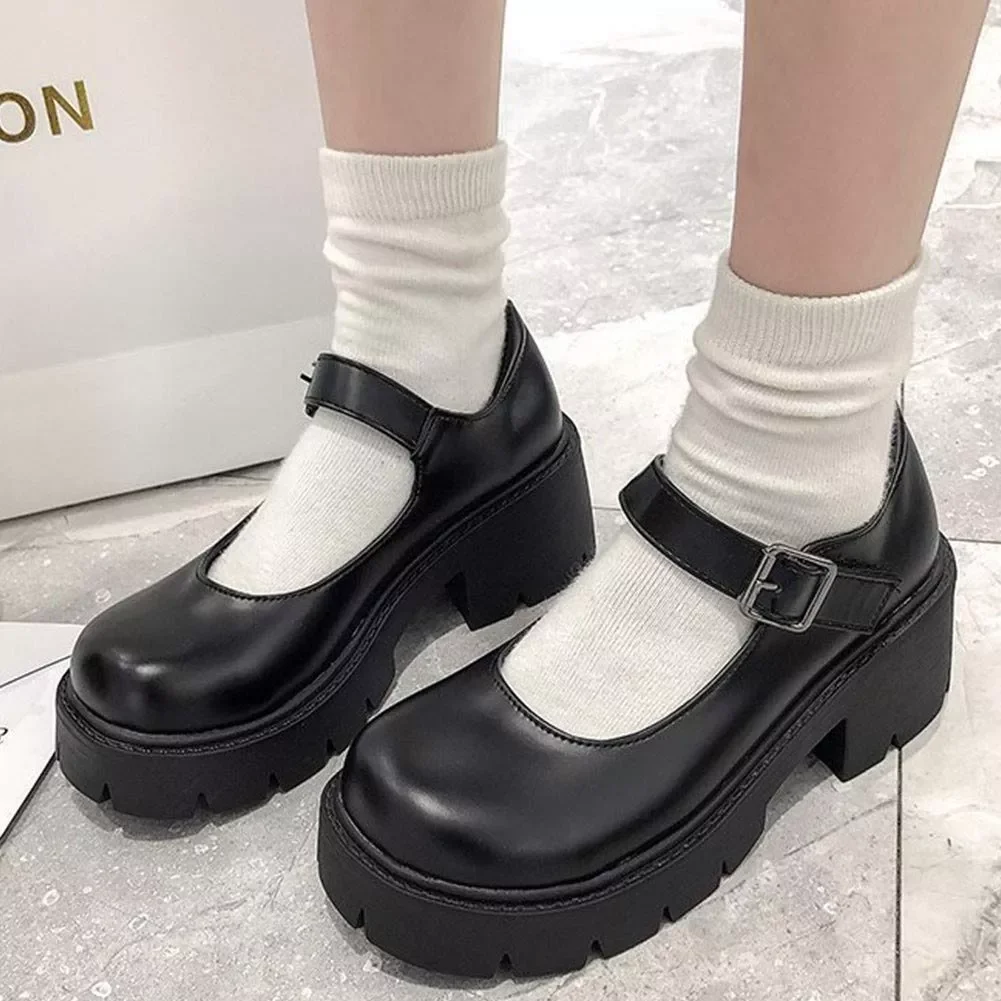 Women Platform Mary Janes Goth Doll Shoes