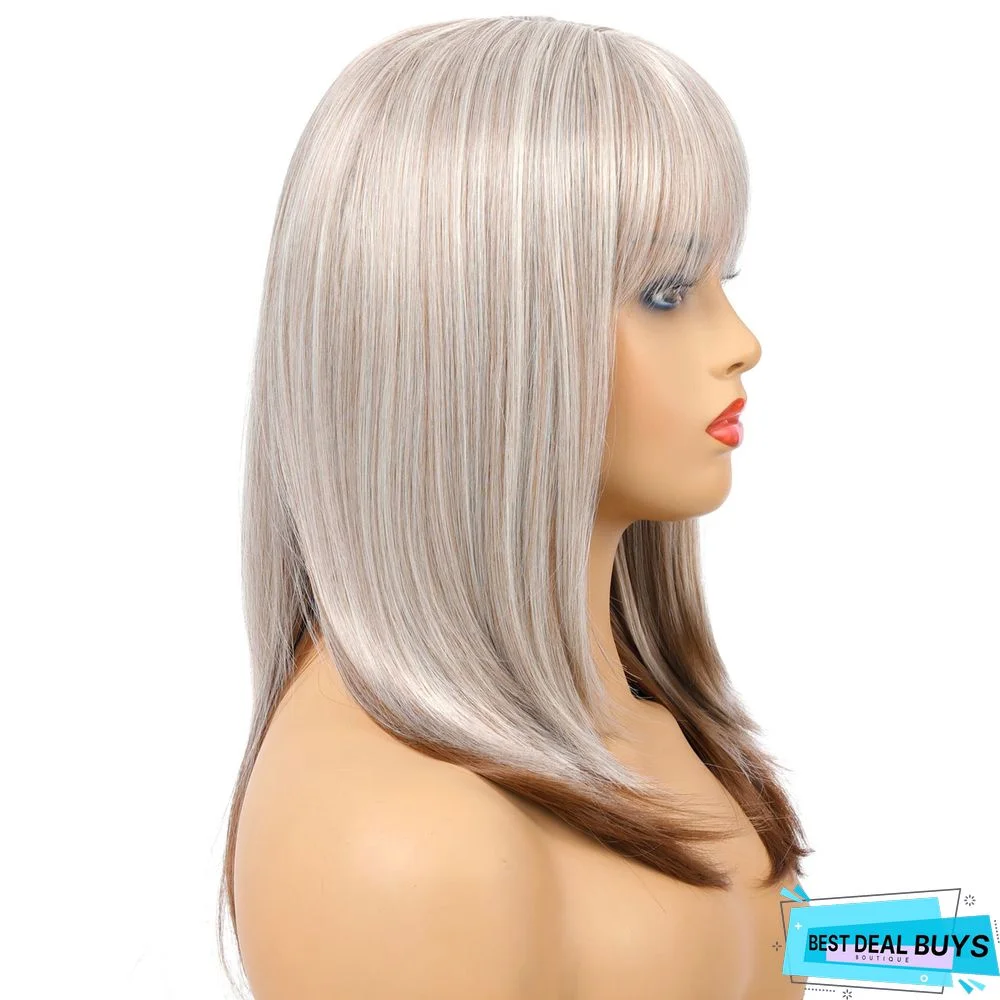 Wig Women's Fashion Long Straight Hair Headgear Chemical Fiber Wig Women