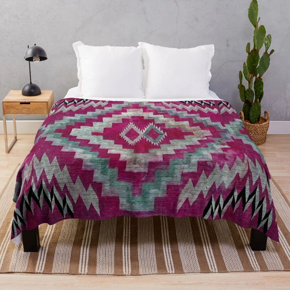 Athvotar of Original Throws Blanket 1890 Retro Blanket with Navajo Saddle, Soft Flannel Bed Blankets Warm Lightweight Fleece Blanket