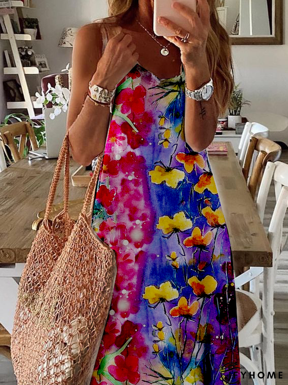 Cotton-Blend Vintage Knitting Dress | IFYHOME