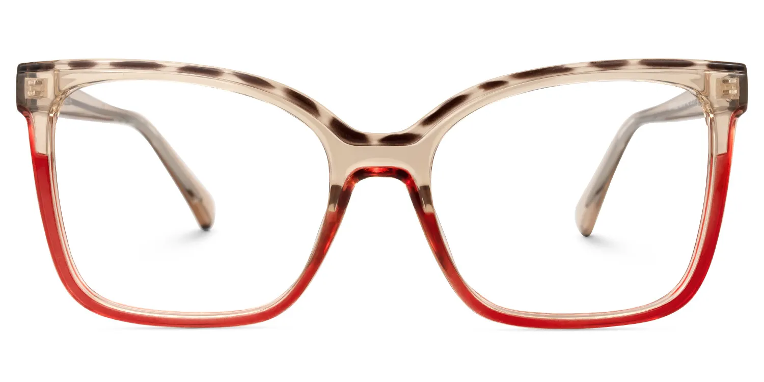 Fernanda Rot-Braun Rechteckig Brille Rot-Braun