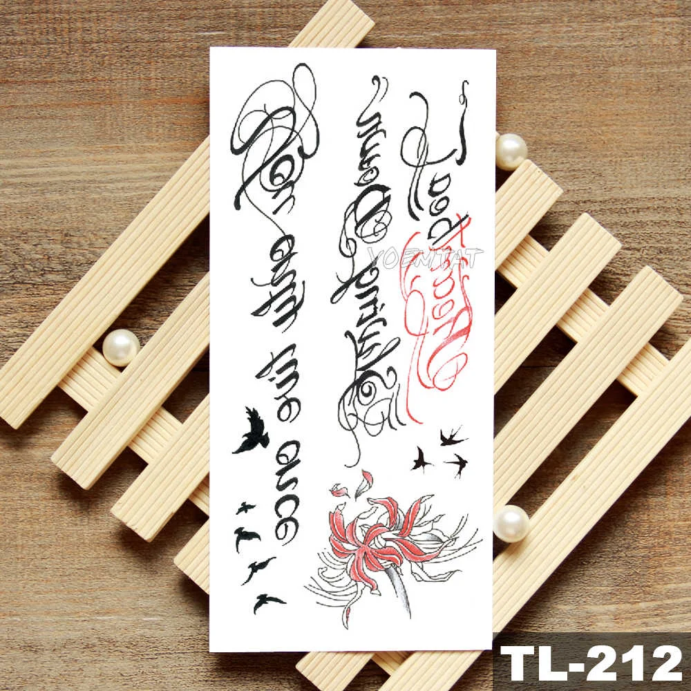 Sdrawing Owl Compass Waterproof Temporary Tattoo Sticker Flower Wolf Mountain Flash Tattoos Body Art Fake Arm tatoo Women