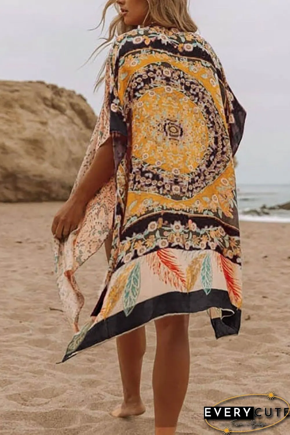 Mix Print Kimono