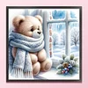 (Multi Style)Winter Window Bear-Full Embroidery 3 Strands 11CT Counted Cross Stitch-40*40CM