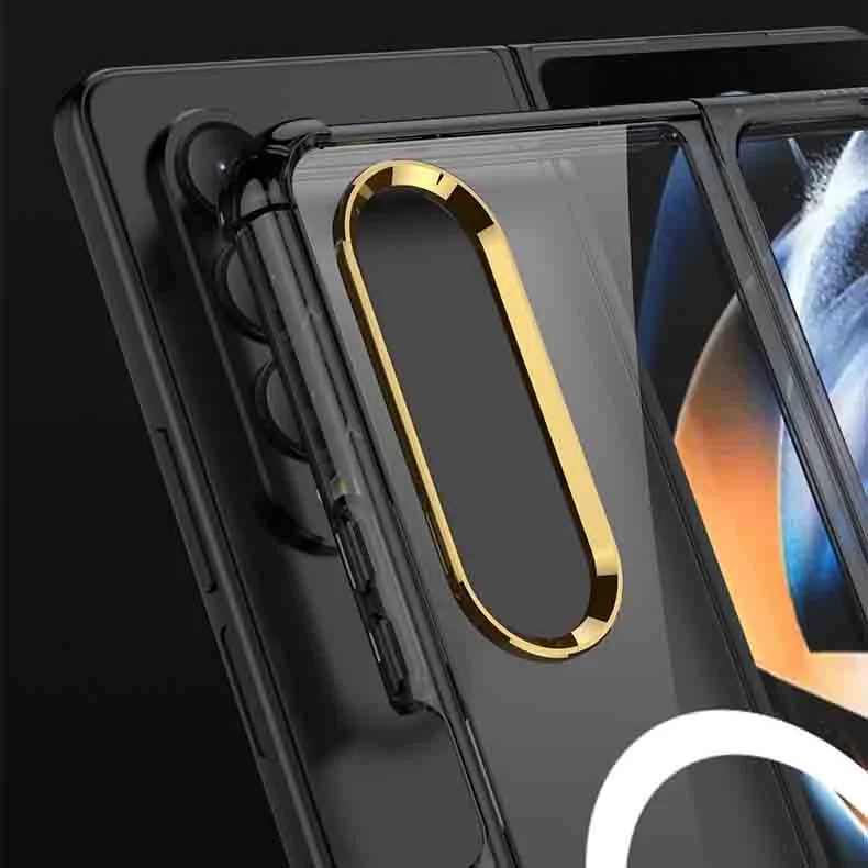 Suitable For Samsung ZFold4 Transparent Fall Proof Magsafe Magnetic Phone Case